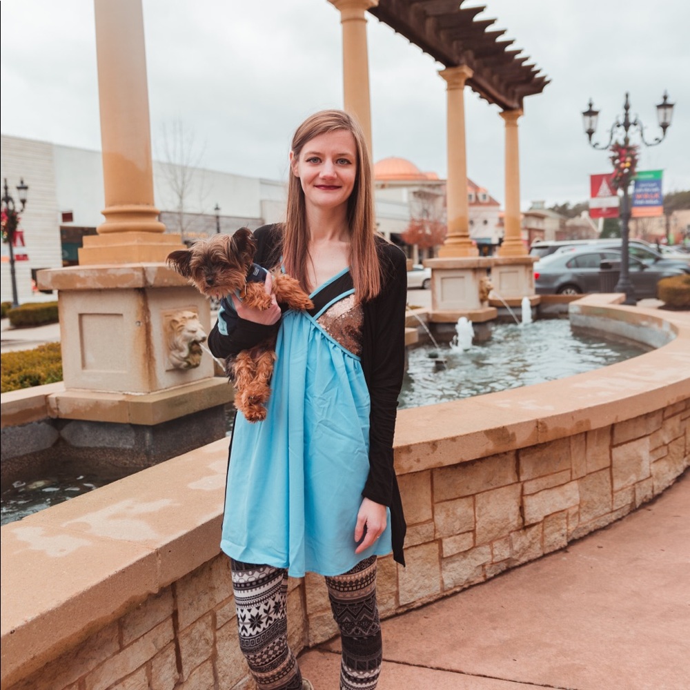 Light blue dress with sequins for sale!
